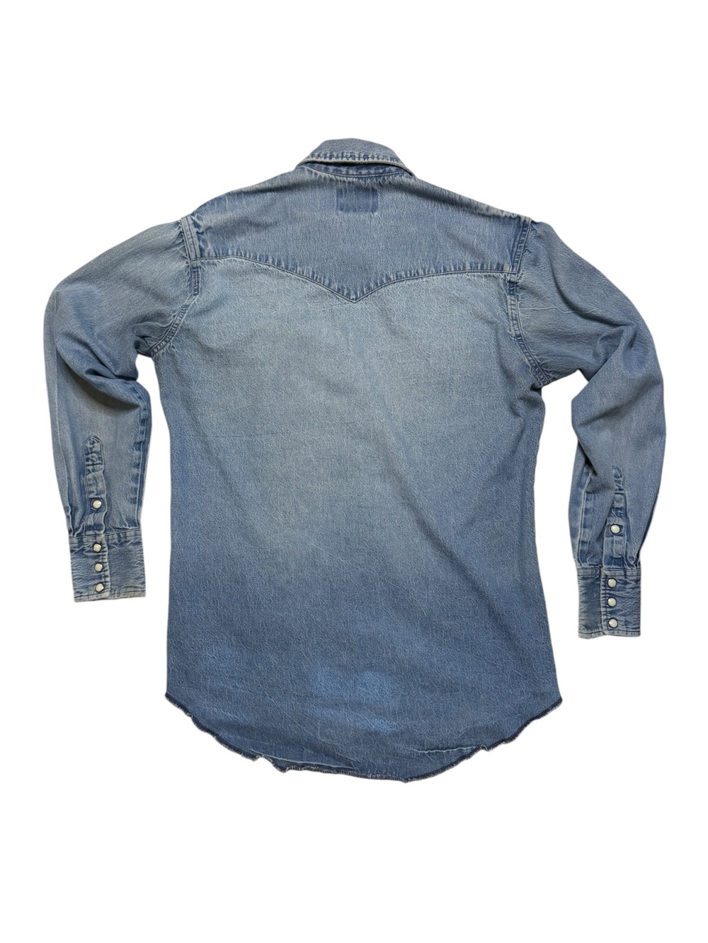 Vintage Wrangler Pearl Snap Denim Western Rancher Shirt Size S? - Picture 3 of 8